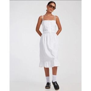 LENNOX MIDI DRESS IN POPLIN WHITE